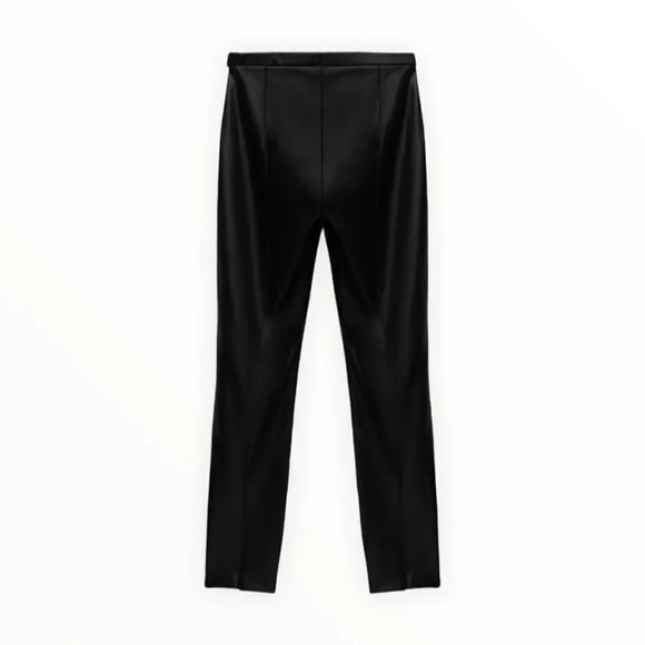 ZARA | Black | FAUX LEATHER LEGGINGS - Picture 3 of 10